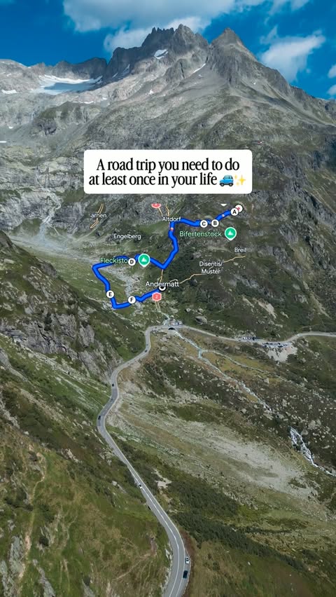 Instagram post by @hajnaltravels for Tesla. Caption reads: [...] 🇨🇭 We explored this route with the Tesla....