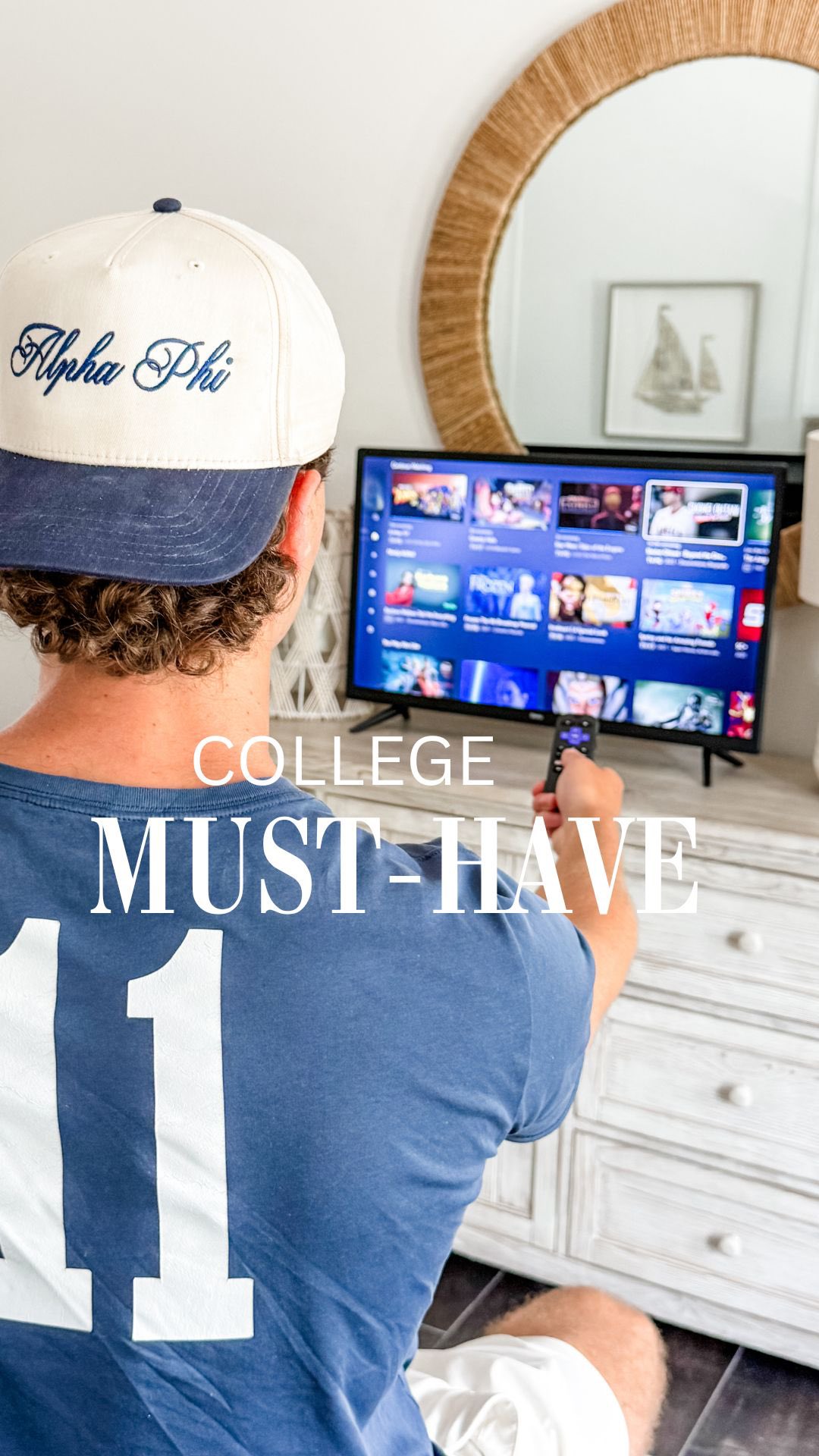 Instagram post by @jennyreimold for Roku. Caption reads: #AD Every family and college kid needs a Roku TV....