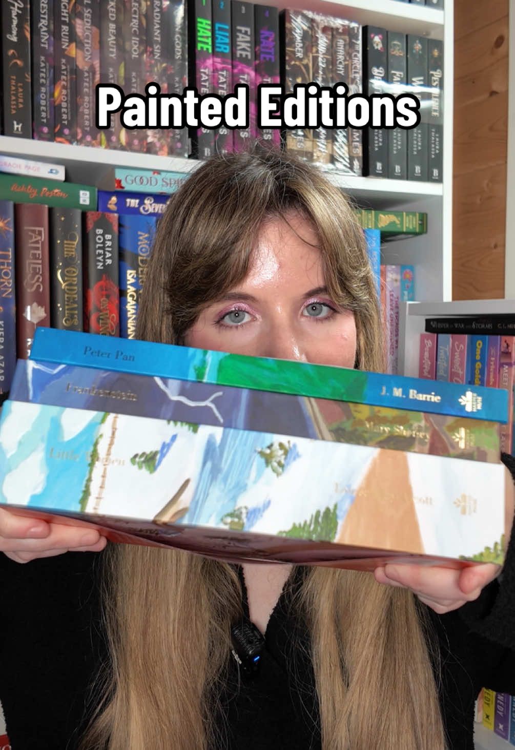 TikTok post by @kezzadiaries for HarperCollins. Caption reads: [...] editions of classic books! @HarperCollinsUK....