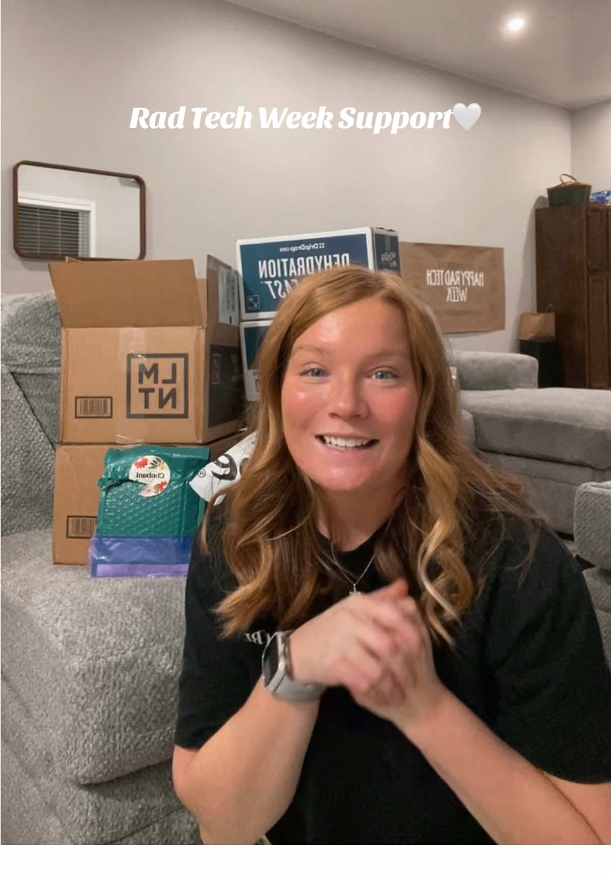 TikTok post by @chloemays304 for DripDrop. Caption reads: Sooo very thankful for Tech Week Support! @Drip....