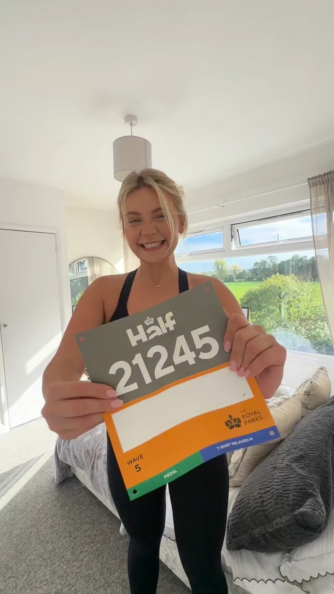 Instagram post by @laurenhillsfit for Sweaty Betty. Caption reads: Time to lace up for the Royal Parks Half Marathon....