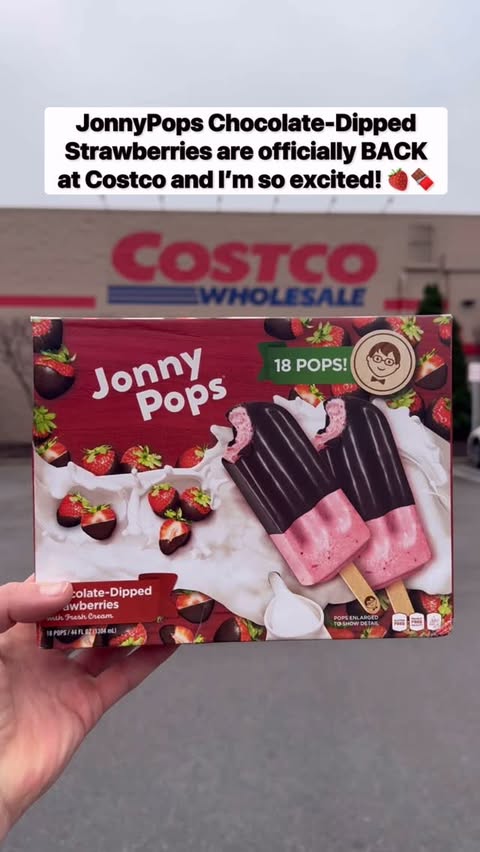 Instagram post by an influencer for JonnyPops. Caption reads: 🍓 JonnyPops Chocolate-Dipped Strawberries [...].