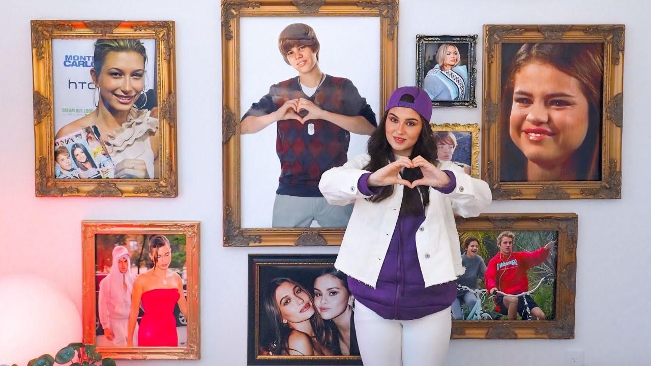 YouTube post by @NicoleRafiee for Depop. Caption reads: chronically online girl explains Justin Bieber,....