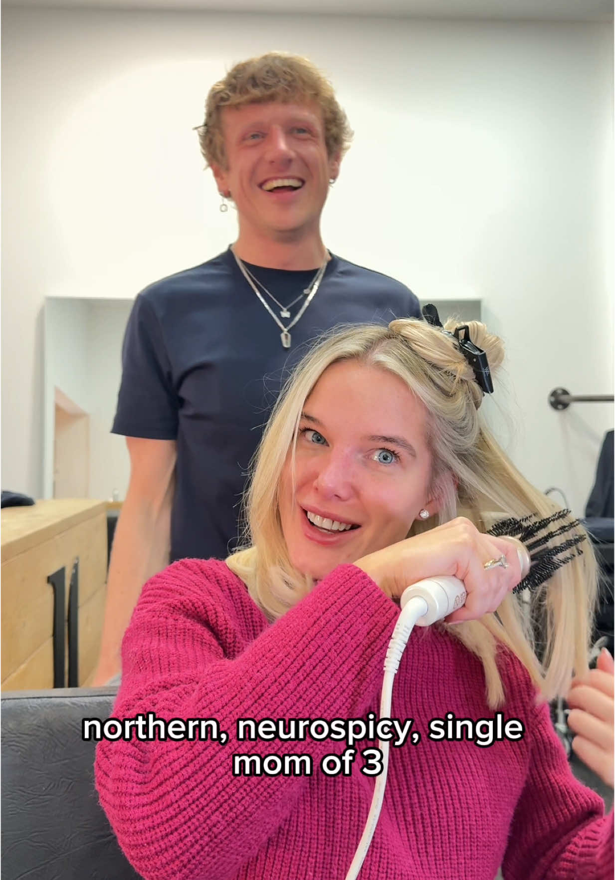 TikTok post by @jameslearhairdressing for BeautyWorks. Caption reads: Step by step faux XXL blowdry in under 20mins.....