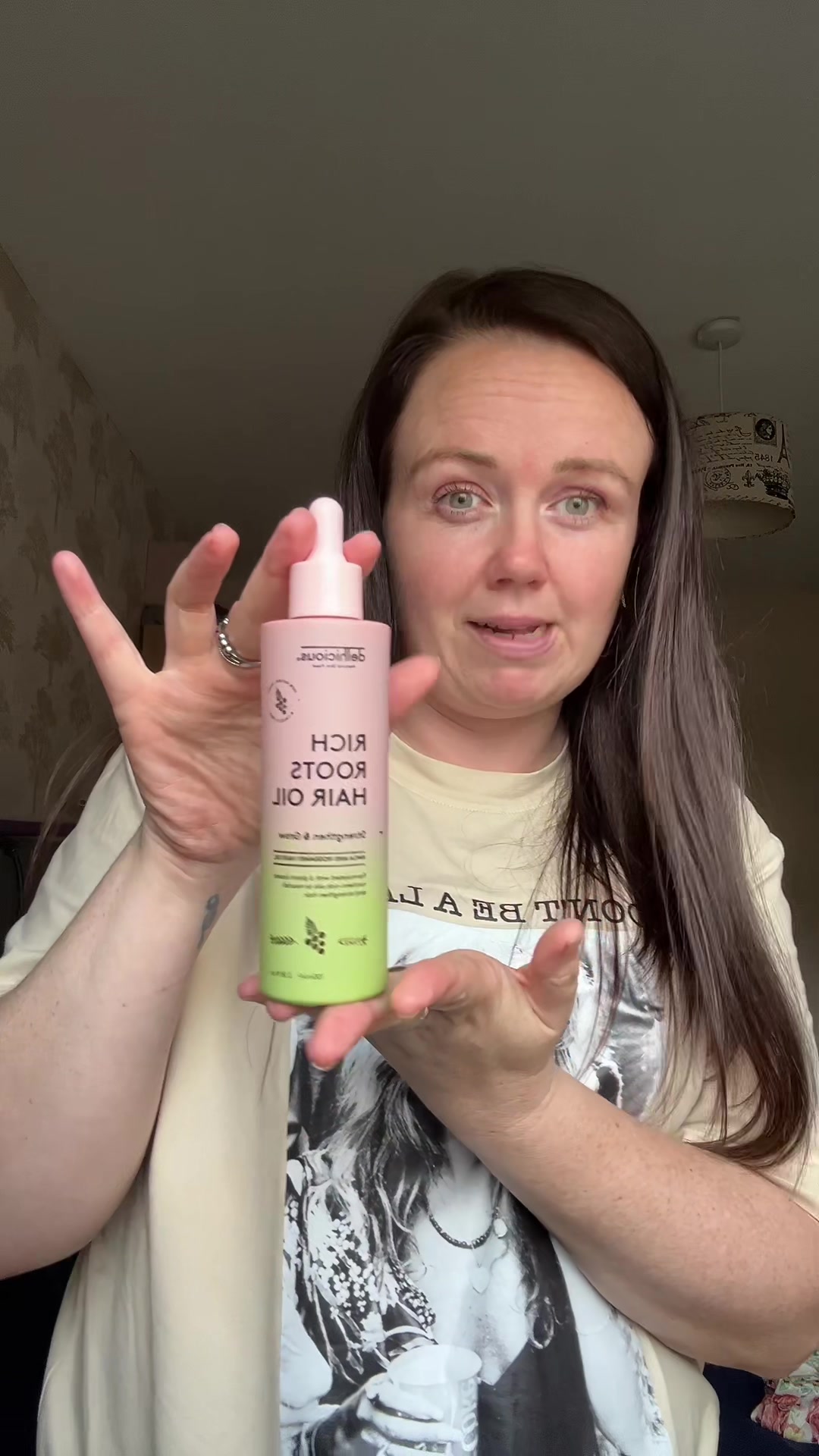 TikTok post by @natskyex for Delhicious Body. Caption reads: 100% natural #hairproducts #tiktokshop....