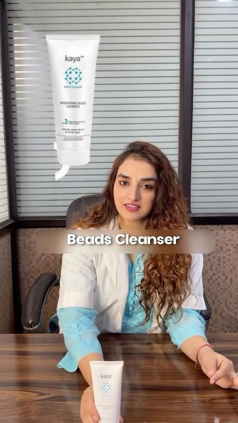Instagram post by @skinbbyrosh for Kaya Science. Caption reads: Clean skin starts with the right cleanser ✨ Kaya....