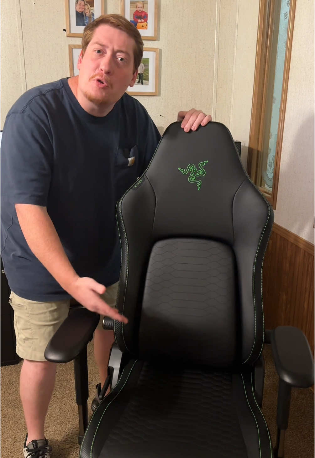 TikTok post by @houston.harris3 for Razer. Caption reads: POV: Rent A Center shows up. #fyp #skit....