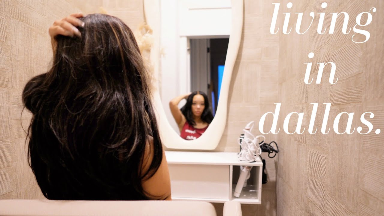 YouTube post by @PeytonCharles for VeyesBeauty. Caption reads: LIVING IN DALLAS | My At Home Salon and Building a....