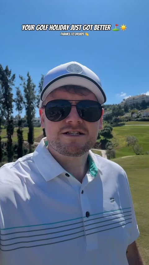 Instagram post by @assl_golf for Druids. Caption reads: [...] improve your golf holiday - with @druids....