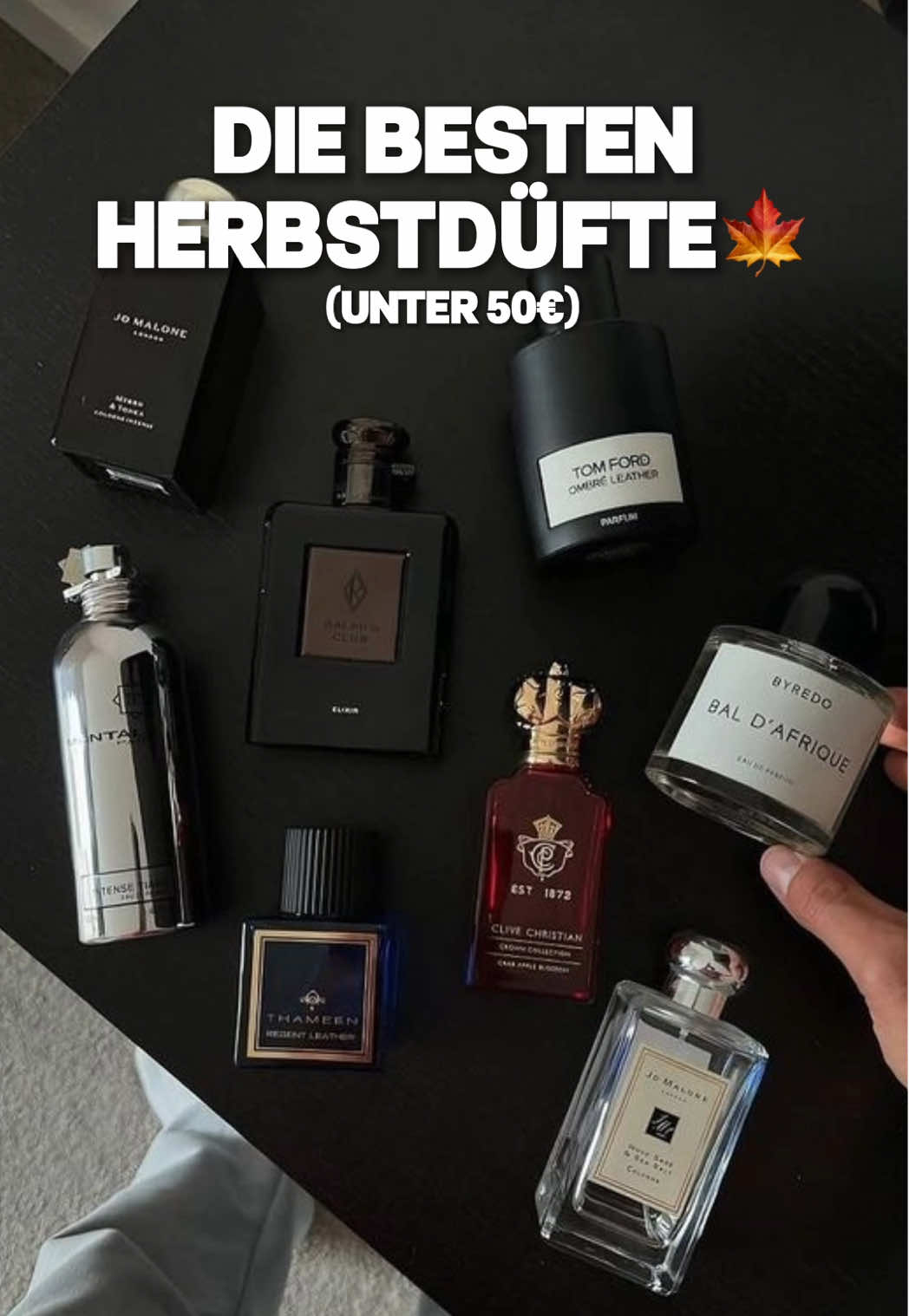 TikTok post by @denny.shl for Elusa. Caption reads: Die besten Herbstdüfte unter 50€☝🏽 @elusa.de *Ad....