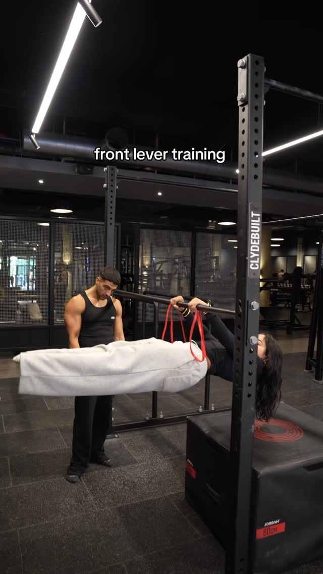 Instagram post by @raahavy_ for YoungLA. Caption reads: front lever training🤝🏽 

- @youngla....