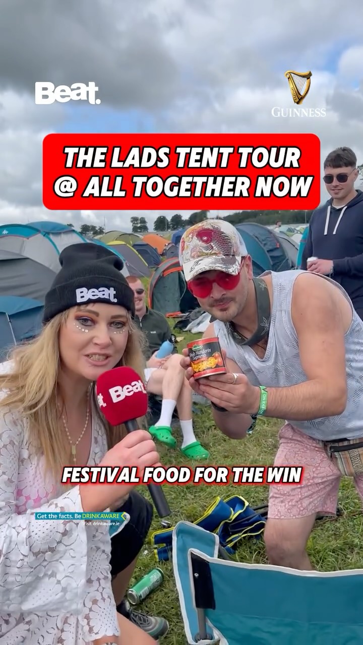 Instagram post by @beat102103 for Guinness. Caption reads: Nothing says festival vibes like... a tin of....