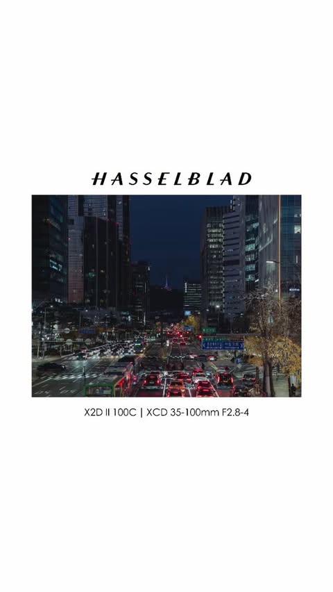 Instagram post by @bli2s_ for Hasselblad. Caption reads: #제작지원 @hasselblad 로 담은 서울의 블루아워 블루아워는 서울의 [...].