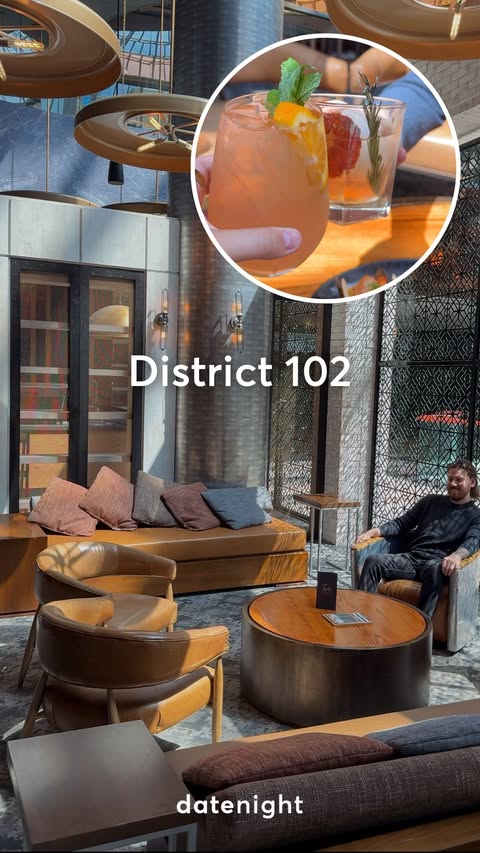 Instagram post by @district102official for Date Night. Caption reads: [...] be one of Edmonton's most underrated date....