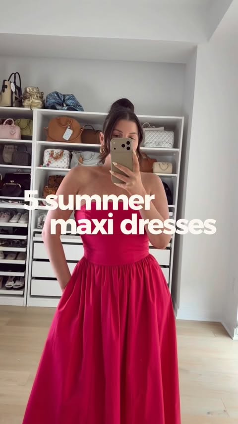 Instagram post by @julia.marie.bb for EXPRESS. Caption reads: 5 Summer dresses from @express that will keep you....