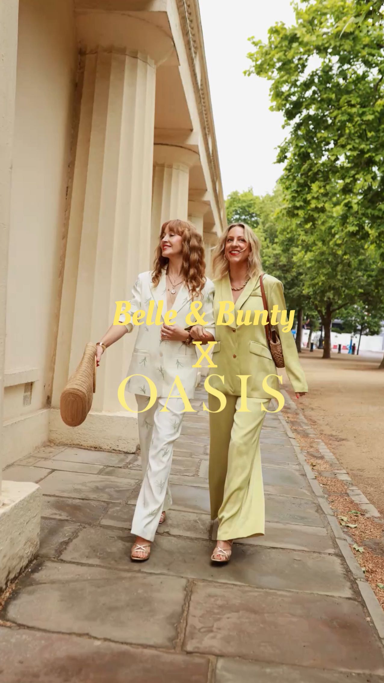 Instagram post by @belleandbunty for Oasis Fashion. Caption reads: ad☀️It’s here! Belle & Bunty x @oasisfashion The....