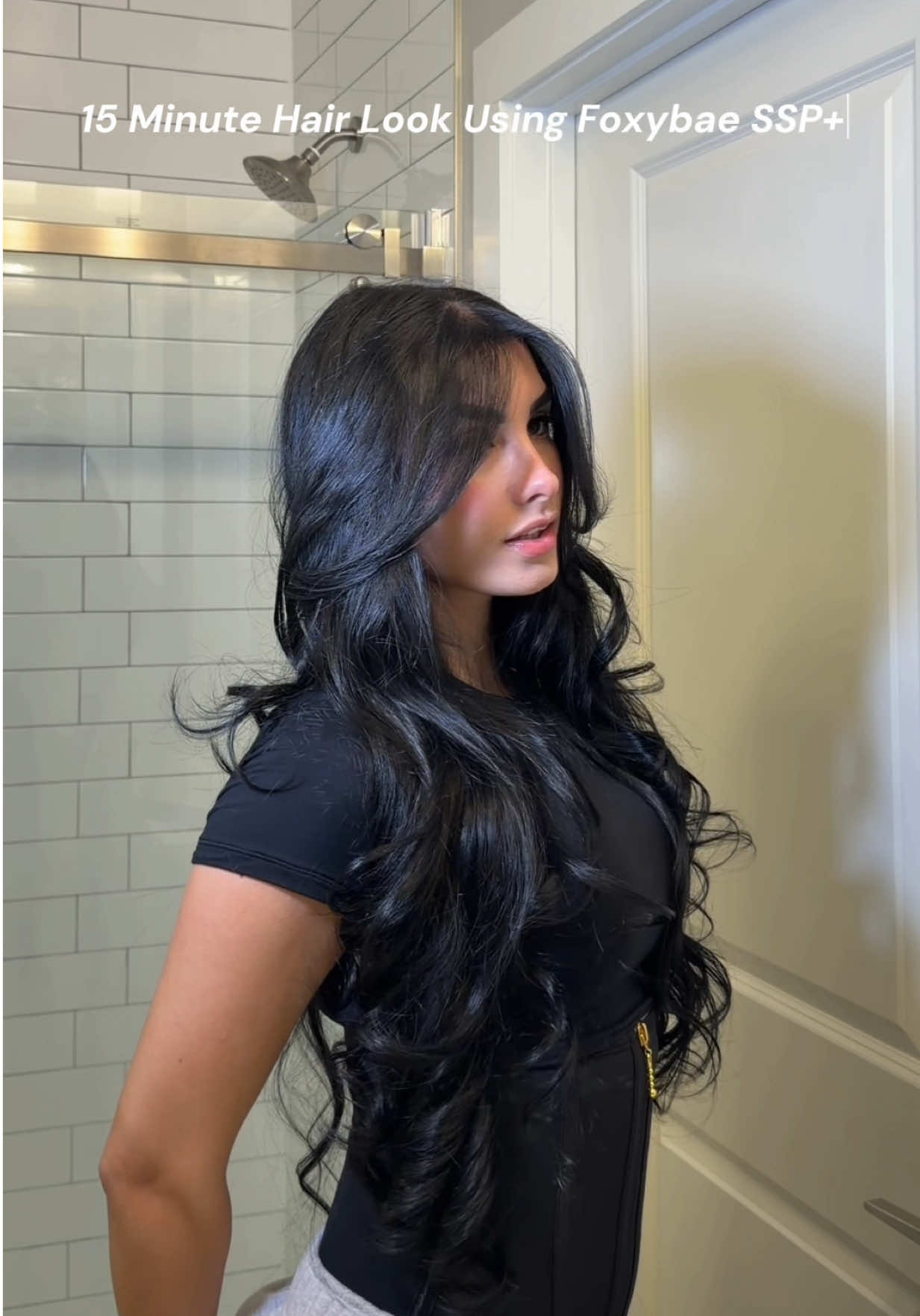 TikTok post by @patriciagarciax for FoxyBae Hair. Caption reads: Obsessed ✨ @FoxyBae Hair #CapCut #hairtok....