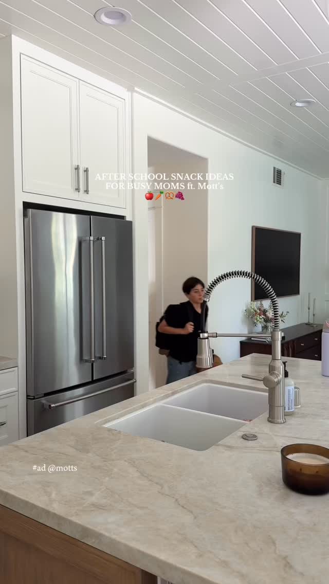 Instagram post by @maxareeg for Mott's. Caption reads: #ad Love our after school bonding time 🥹 With....