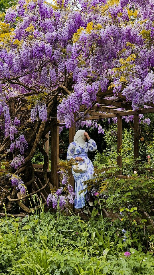 Instagram post by @curlyfrieskapray for Aspiga. Caption reads: [...] Garden in my lovely Pippa dress from....