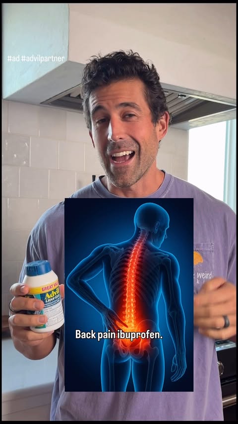 Instagram post by @bbromlow for Advil. Caption reads: [...] about ignoring or pushing through pain.....