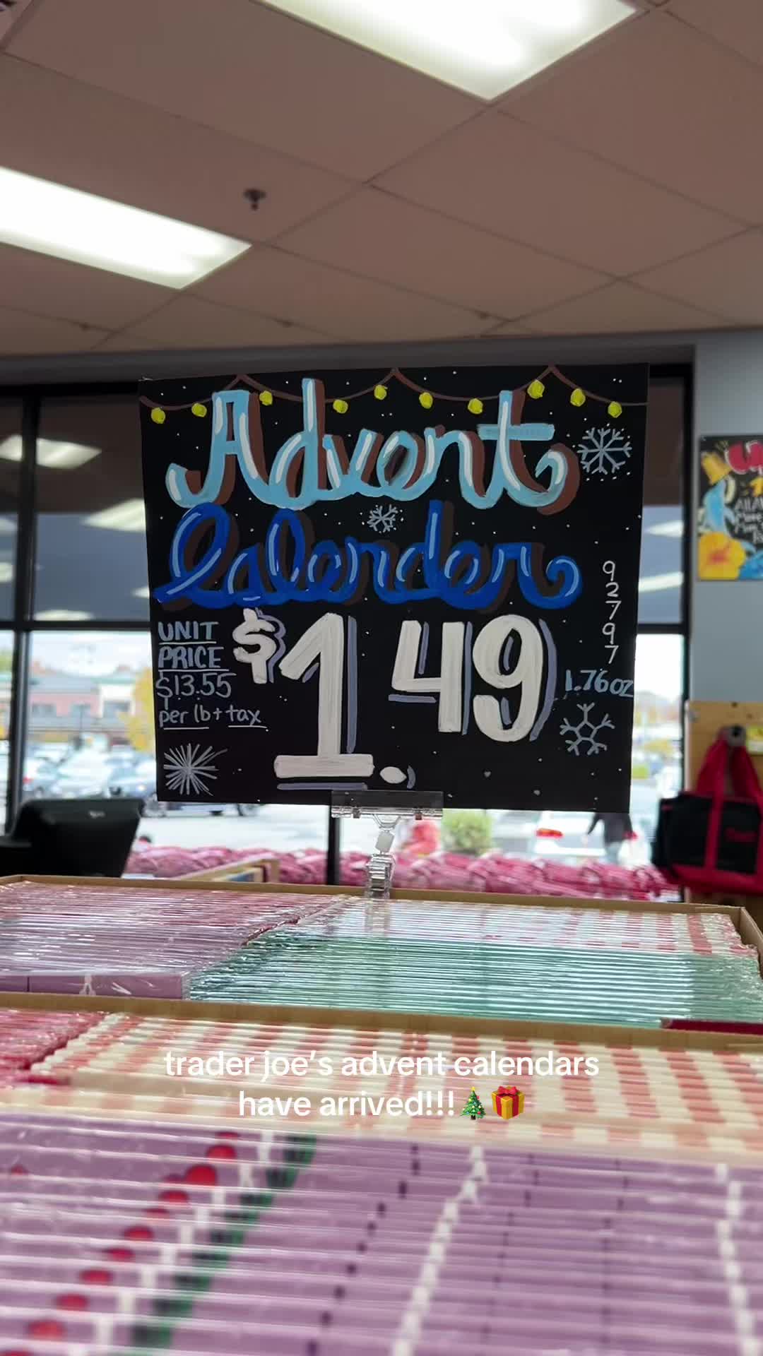 TikTok post by @exploringwithkait for Trader Joe's. Caption reads: [...] almost that time of year🎄🎅🏻🎁 @Trader....