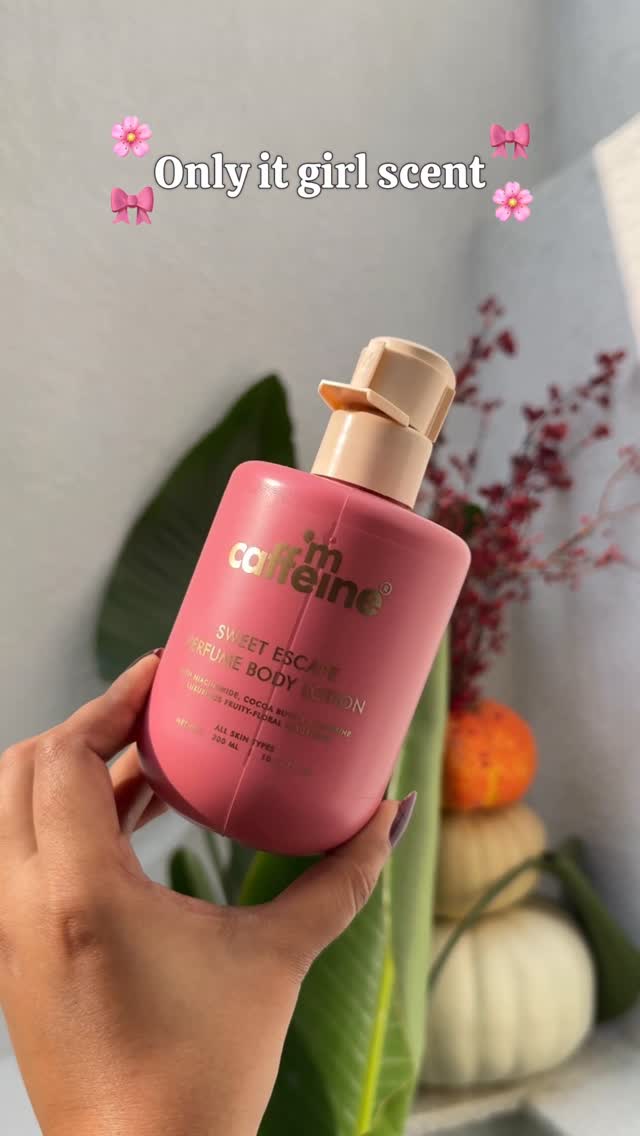 Instagram post by @singh_mojo for mCaffeine. Caption reads: MCaffeine Sweet Escape Body Lotion - Honest Review....