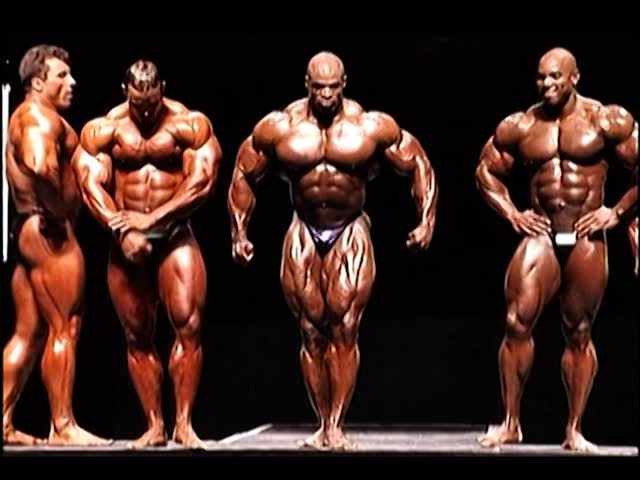 Instagram post by @golden_era_of_bodybuilding for FLEX Magazine. Caption reads: 1999 British Grand Prix… the final posedown… pure....