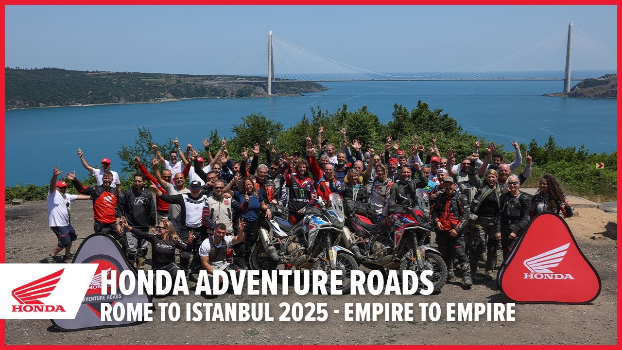 YouTube post by @HondaMotorcyclesEU for Cardo Systems. Caption reads: [...] see what keeps us moving forward:....