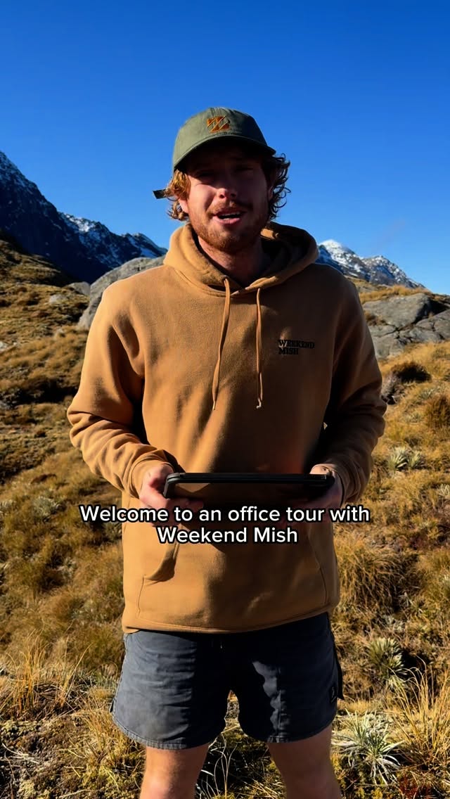 Instagram post by @weekend_mish for EcoFlow. Caption reads: [...] #newzealand #camping #campinglife #ecoflow....