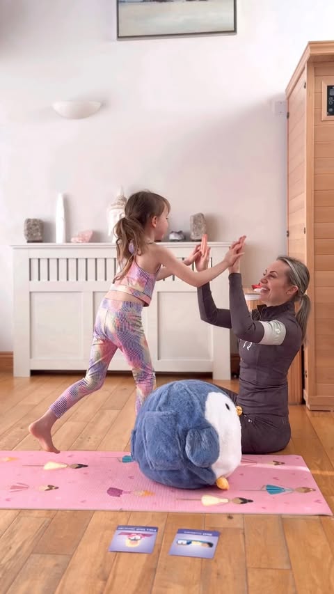 Instagram post by @herdailyresets for Learning Resources. Caption reads: When yoga feels like play, children lean in....