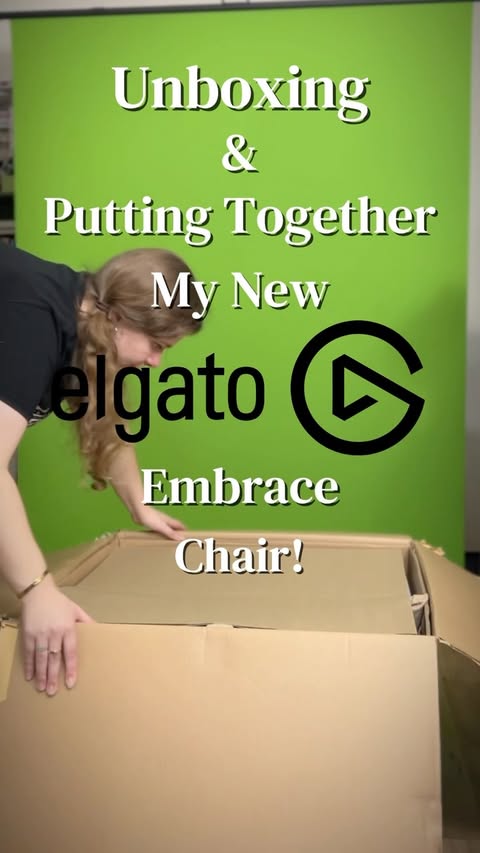 Instagram post by @justelliewilldo for elgato. Caption reads: Unboxing & putting together my new Elgato Embrace....