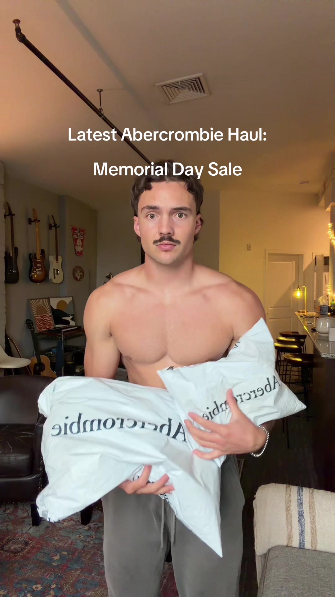 TikTok post by @hiltonwm for Abercrombie & Fitch. Caption reads: [...] favorite? #abercrombiepartner @abercrombie &....