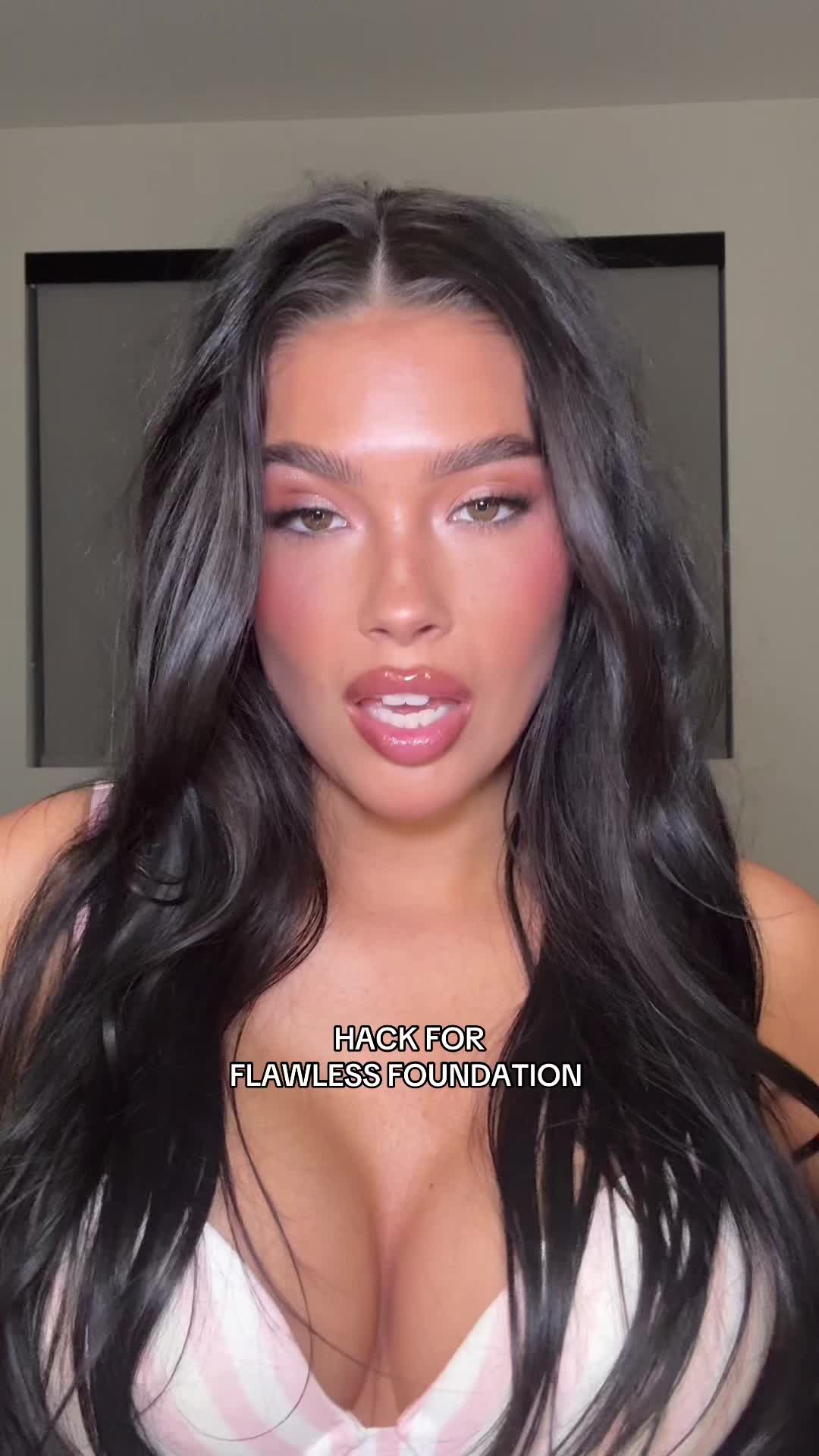 TikTok post by @alexisbraunn for Haruharu Wonder. Caption reads: best skin hack before applying foundation😍....