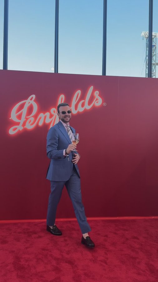 Instagram post by @mbrown_beauty for Penfolds Wines. Caption reads: WHAT A WEEK! 🐎
From the Penfolds Styling Suite,....