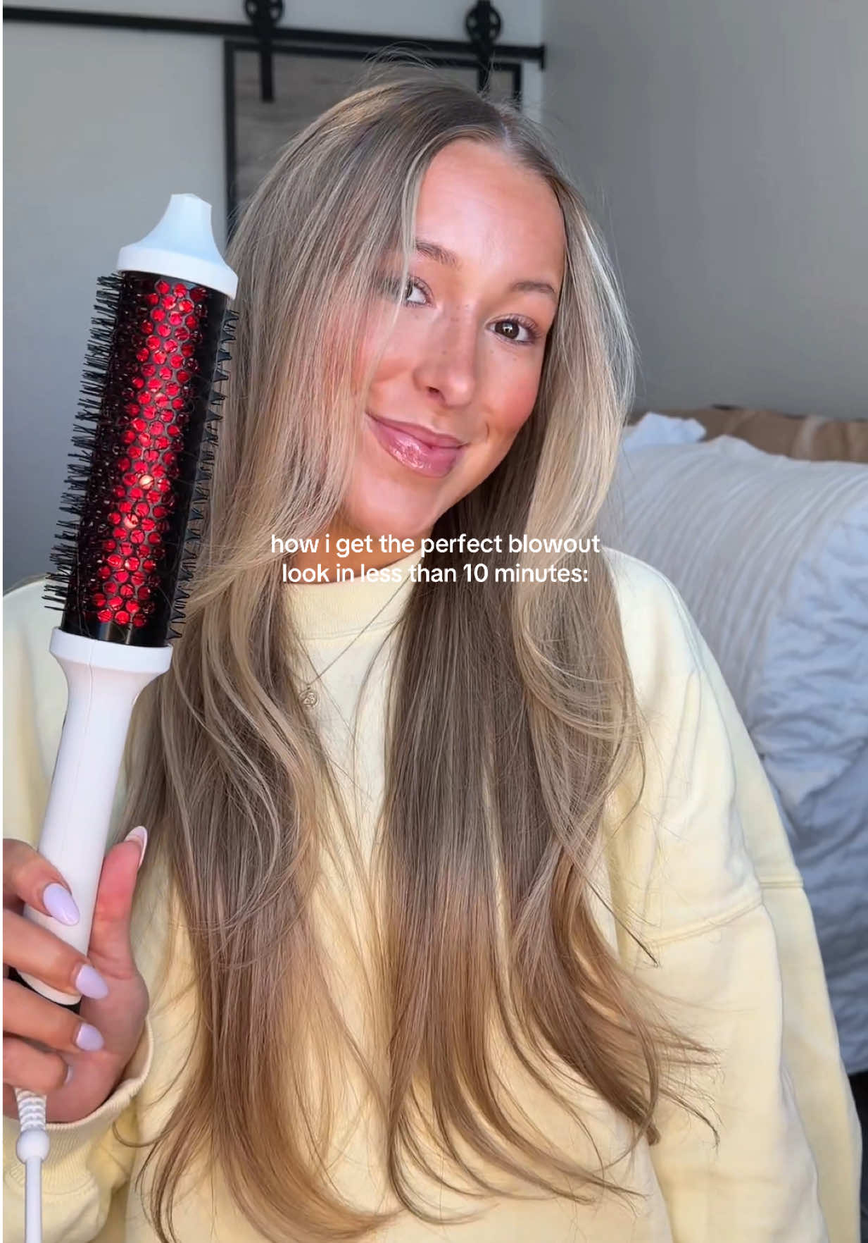 TikTok post by @emilyirlbeck for BondiBoost. Caption reads: [...] to get a thermal brush✨ @BondiBoost....