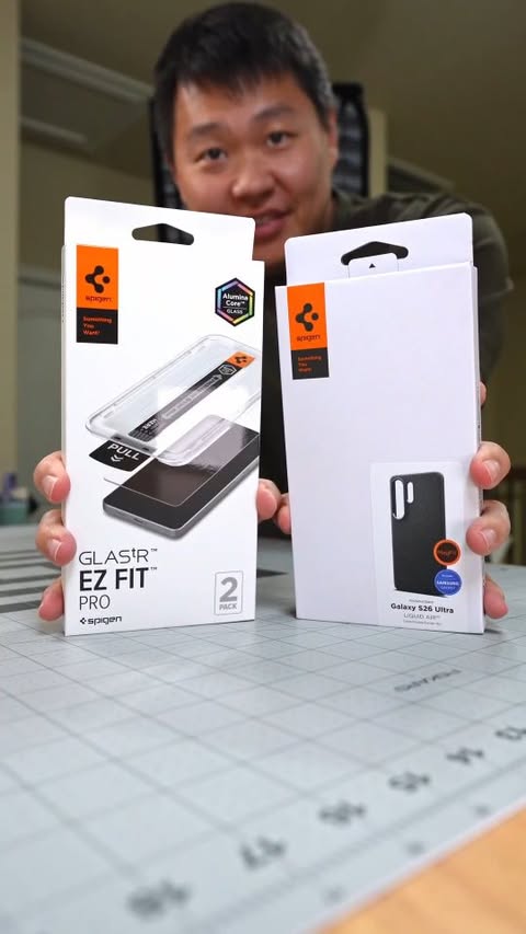 Instagram post by @theasianjc for Spigen. Caption reads: Spigen Galaxy S26 Ultra Smartphone Case & Screen....