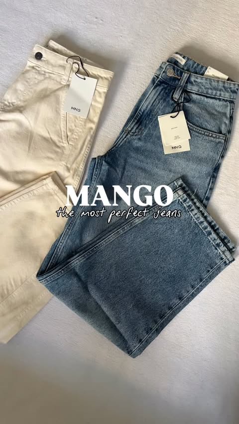 Instagram post by @inspo_fashion_blogs for Mango. Caption reads: You need these Jeans from @mango Link in my story....