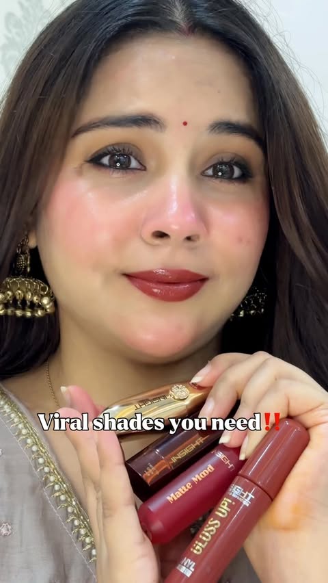 Instagram post by @vanshikaa.jain__ for Insight Cosmetics. Caption reads: [...] affordable lipsticks #lipstick....