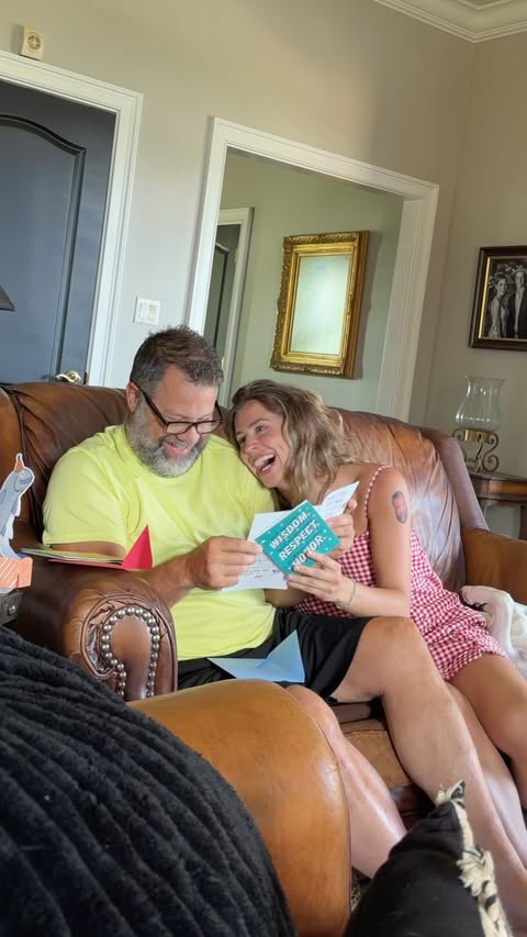 Instagram post by @babybushwhacked for Hallmark. Caption reads: [...] to get my dad to smile!! Thank you @hallmark....