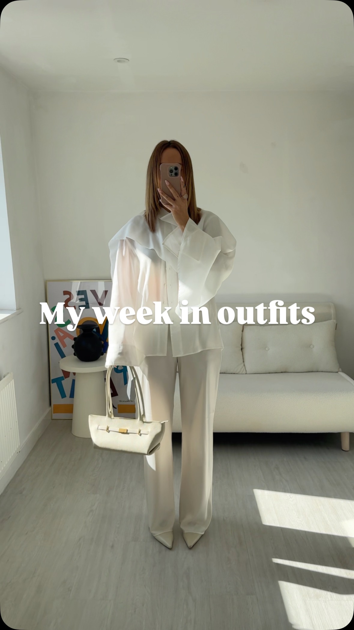 Instagram post by @katiemaxwellstylist for The Frankie Shop. Caption reads: [...] 🍸

Look 1. Skirt @maisxfrida 
Coat....