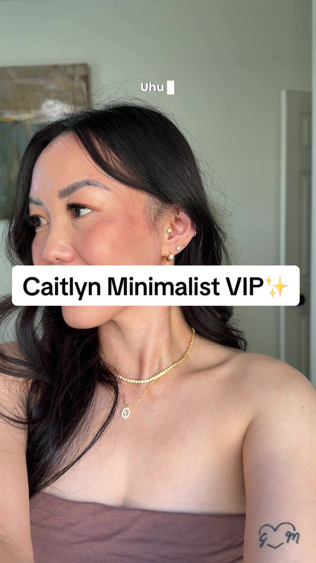 TikTok post by @crystalynnvang for Caitlyn Minimalist. Caption reads: [...] VIP status with the one and only @Caitlyn....