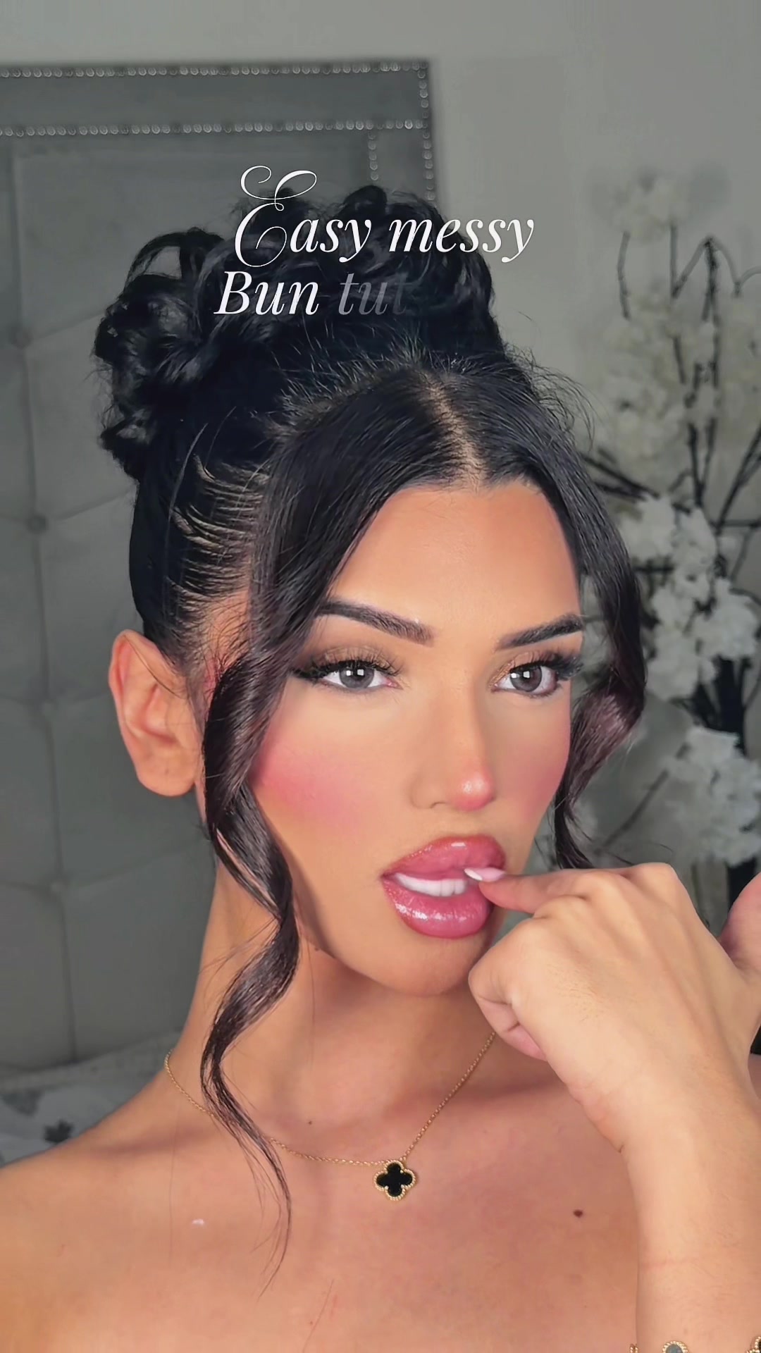 TikTok post by @simran_167 for LullaBellz. Caption reads: [...] than 5 minuets 💕 Product breakdown:  Hair....