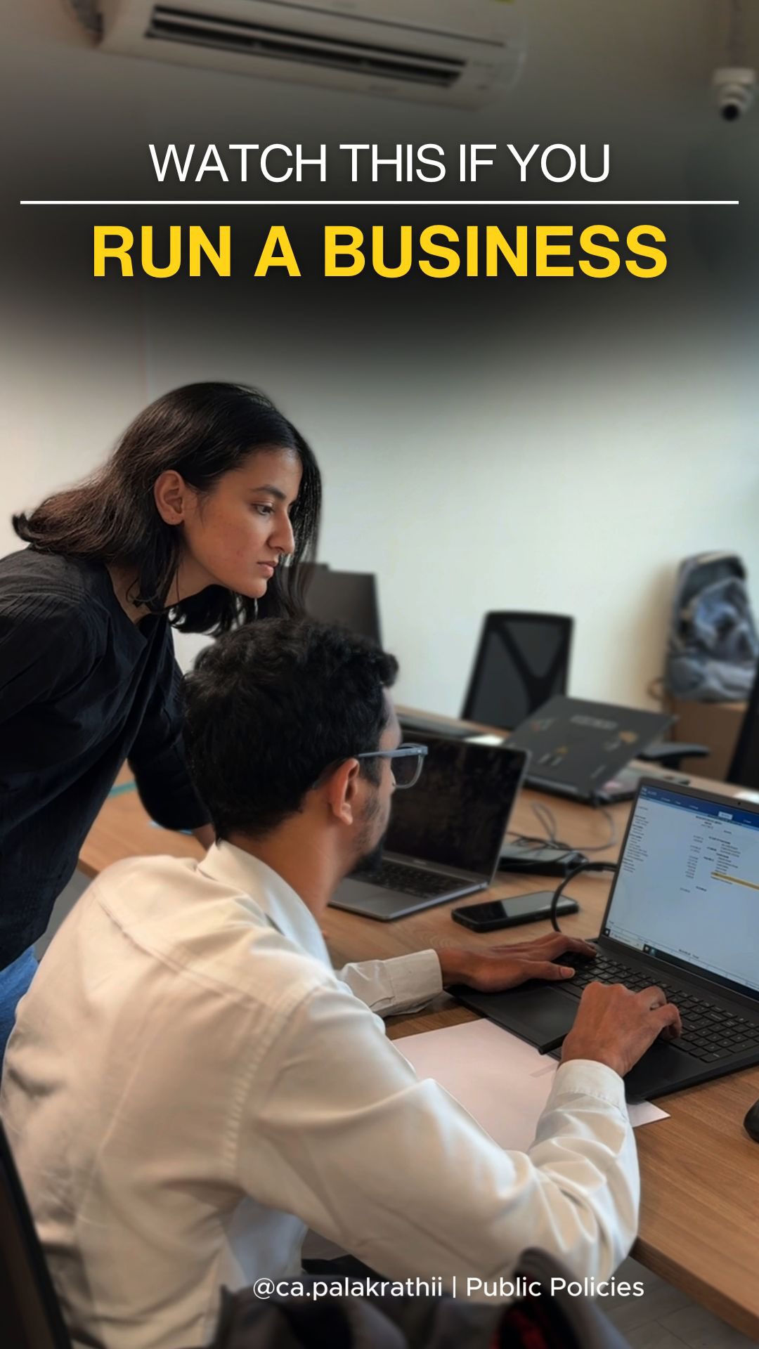 Instagram post by @ca.palakrathii for HDFC Bank. Caption reads: Running a business comes with endless expenses -....