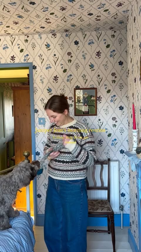 Instagram post by @farmhouseinthefens for Forthglade. Caption reads: [...] typical morning for Juni, fuelled by....