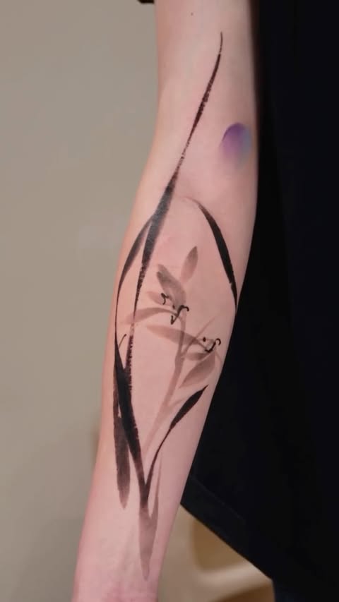 Instagram post by @cheyenne_tattooequipment for Pepax Official. Caption reads: Ink-washed orchid, a quiet sense of ease. sponsor：....