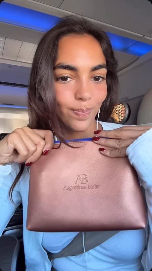 Instagram post by @sandrashehab for Augustinus Bader. Caption reads: The best skincare set on the go @augustinusbader ,....