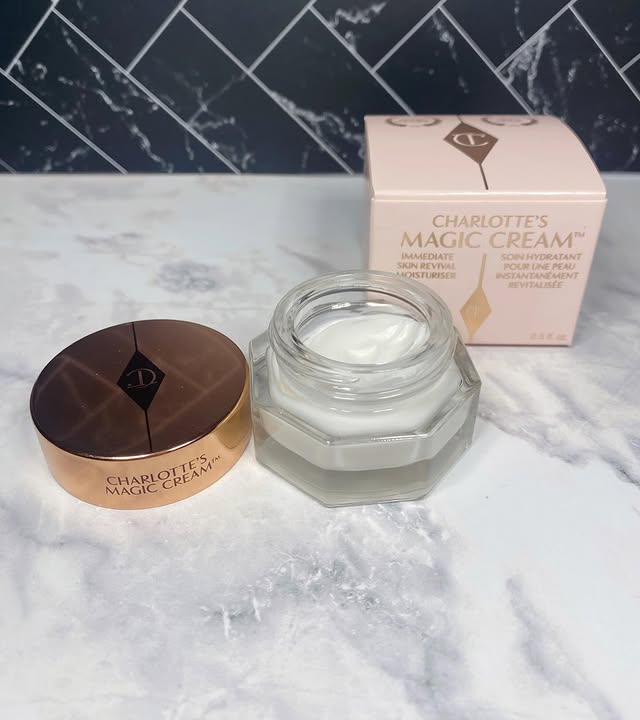 Instagram post by @betstriesbeauty for Charlotte Tilbury. Caption reads: The Charlotte Tilbury Magic Water Cream feels....
