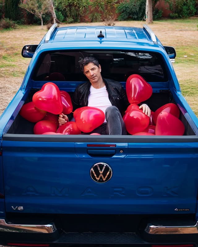 Instagram post by @sakisrouvas for Volkswagen. Caption reads: Valentine vibes on the go❤️ @volkswagengreece....