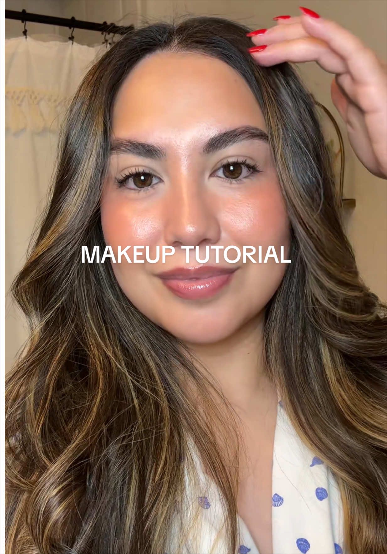 TikTok post by @misssaenzz for Rhode. Caption reads: [...] lip stain & loose powder in pound cake....