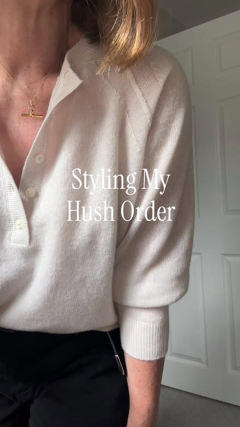 Instagram post by @virtuallystyledbyannmarie for Hush. Caption reads: Style my @hushofficial order with me First up is....